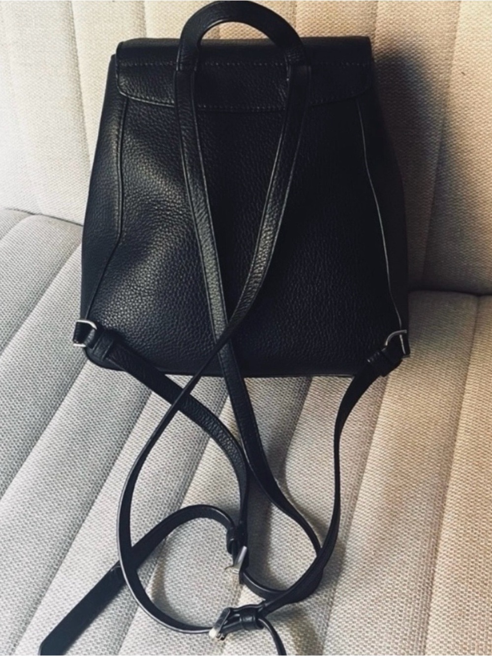 Kate Spade New York Black Leather Backpack Pebbled Leather Bag - Picture 5 of 7